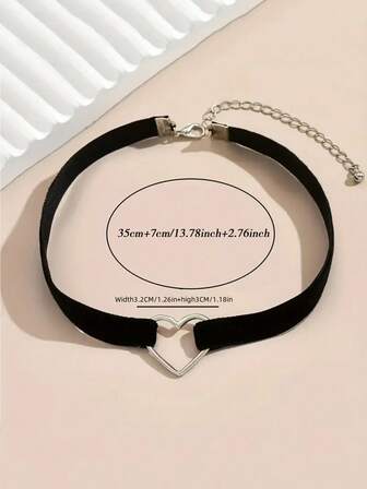 1pc Women's Jewelry Accessories - Sexy & Fashionable Heart-Shaped Punk Choker Necklace, Gothic Sweet & Cool Y2K Style Women Choker, Women's Jewelry