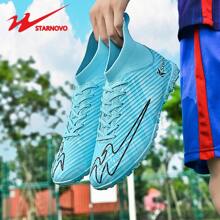 STARNOVO Tachones de fútbol/fútbol unisex, suela de camuflaje, moda deportiva, cuello elástico para comodidad, zapatos de fútbol profesionales para entrenamiento y partido (Nota: La parte de camuflaje en la suela es aleatoria)