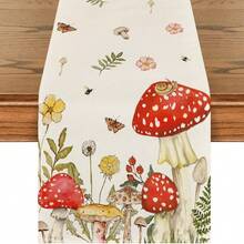 Caminho de mesa de outono com flores silvestres em preto/branco, decoração sazonal de mesa de jantar para cozinha, primavera e verão, para decoração de festas em casa - Multicolorido - Ver 19