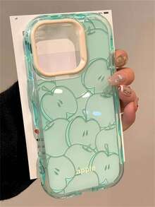 Ästhetische mintgrüne Persönlichkeitslinien grüne Handyhülle kompatibel mit iPhone16 15 14 13 12 Pro Max 11, liebevolle stoßfeste Handyhülle als Geschenk für Mädchen