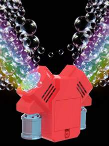 Colorful Bubble Maker Toy For Kids, Outdoor Summer Bubble Blower With Dual Bubble-Producing Heads, Automatic & Full Of Bubbles (Battery & Bubble Fluid Not Included)