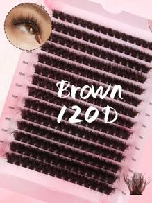 DAIFIYAN Brown 14Rows D Curl 280Pcs/238Pcs/210Pcs/196Pcs/168Pcs Individual Lashes Fluffy Lash Clusters 60D/80D/100D/120D/140D/160D Individual Eyelash Thick Cluster Eyelash Extensions Lashes Clusters 8-16MM Wispy Cluster Lashes