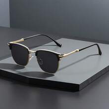 1 件复古金属框架特色定制多功能艺术高级时尚眼镜，适合驾驶、办公室旅行、日常通勤使用