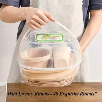 1 Piece Picnic Cutlery Set Camping Spoon Outdoor Tote Plate Lunch Box Convenient Dishes And Chopsticks Camping Cutlery Picnic Picnic Box Set Multi-Person Cutlery Set Suitable For Outdoor Dining Picnic Party Includes Plates Cups Bowls Forks And Spoons Picnic Essentials Stylish Cutlery Durable Cutlery