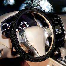 Women's Luxury Rhinestone Studded 15 Inch Car Steering Wheel Cover, All Season Fashion & Elegant, Non-Slip, Breathable, Wear-Resistant, Sparkling Rhinestone Design (Pink) - Pink - View 13