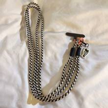 Cordón para el cuello con Body cruzado y teléfono de moda, con colgante de gato y pez, decoración de correa tejida, cuerda de collar para exteriores
