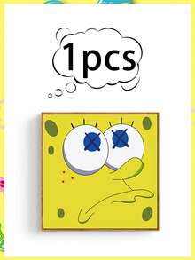 SPONGEBOB Marco de fotos colgante con pintura de Bob Esponja, pintura decorativa para cuarto de niños, mural de dibujos animados adorables de Bob Esponja, pintura de cabecera para dormitorio de niño, pintura colgante para dormitorio de niña, pintura decorativa colgante - Multicolor - Ver 17