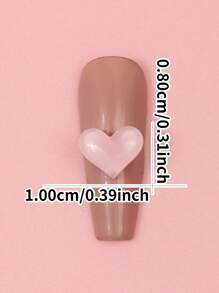 10 Pieces Of Mixed-Color Heart-Shaped Nail Art Accessories, Dopamine Resin Three-Dimensional Nail Art Pendants, DIY Wearable Nail Material Pack. Simple Style And Versatile, Suitable For Nail Salons