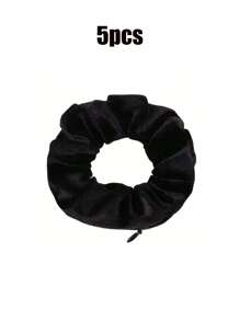 5 pezzi/3 pezzi/1 pezzo, Elastici per capelli neri creativi con strato nascosto, porta monete e chiavi, accessorio portatile con tasca segreta per chiavi, contanti, auricolari, articoli da viaggio, vacanze, ritorno a scuola, vacanze, estate, casa, regalo, festival