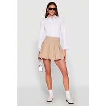 High Waisted Mini Pleated Skirt - Multicolor - View 1