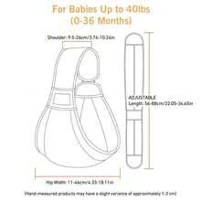 Infant Carrier, Suitable For Newborn To Toddler, One Shoulder Adjustable, Lightweight & Soft Breathable Fabric, Shoulder Support, Fits 6-40 Lbs Babies, Easy To Carry - Black - View 9