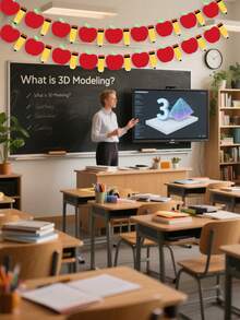 20pcs/10pcs Pencil Apple Banner, Pencil Banner, Pencil Garland, Pencil Apple Felt Banner For Decorating The Back Toschool Colorful Hanging Garland. Hanging Banner, Classroom Decor Pencil Party Decor, Back ToSchool Party Decorative Pull Flag Banner,Back ToSchool Party Decor, Teacher Gift, Home Wall Decoration, Teacher's Classroom Decoration Graduation Ceremony - Multicolor - View 6