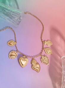 DareSee 1pc Vintage Elegant Heart Pendant Necklace For Women, Matching Multi-Style Sacred Heart Pendant Decor Accessory, Suitable For Casual Wear Or Party, Holiday Gift Jewelry Music-Fest Y2K-Fest Back To School Autumn Christmas Christmas Winter Christmas Gifts