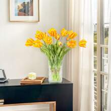 3 piezas de tulipanes artificiales de tacto real, de alta calidad, muy populares en Arabia Saudita, para decoración de hoteles, oficinas, hogares, ramos de boda, decoración de mesas de comedor, Día de San Valentín, regalo