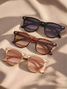 3 副青少年时尚复古米色指甲时尚眼镜时尚遮光时尚眼镜 - 彩色 - 查看 3