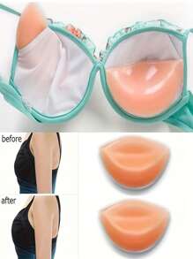 2 Pcs/Set Non-Marking Silicone Bra Pads, Thicken And Support Invisible Bra Pads, Suitable For Underwear, Suitable For Swimwear And Bra Accessories, Soft And Comfortable, Suitable For Home, Outdoor And Sportswear