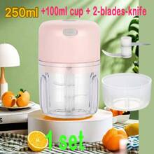 1 Pc, Garlic Mincer, Kitchen Grinder, Mini Chopper, Blender, 3.38/8.45/3.38+8.45oz, Cordless Electric Garlic Mincer, Simple Design, Mini Portable Kitchen Garlic Press, USB Rechargeable Garlic Mincer, Food Processor, Home, Kitchen Items, Camping, Travel Essentials, Christmas, Halloween, Holiday Essentials, Home Essentials, Household Items, Benifit Storage And Organize, Kitchen Accessories, Household Items
