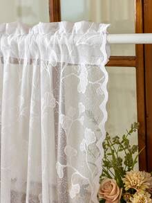 1 件蕾丝边珍珠吊帘，舒适花卉图案波西米亚风格半透明隔断帘，卧室、客厅、家居装饰装饰窗帘，适合所有季节