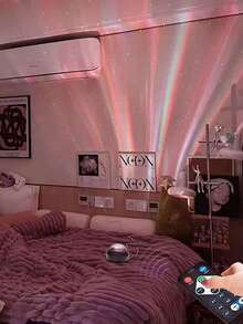 1 Stück USB Aurora Atmosphäre Projektionsleuchte, Fernbedienung, LED Projektionsleuchte, dekorative Fotografie Party Projektionsleuchte Atmosphäre Leuchte, Sternenhimmel Projektor Wasserrippel Leuchte Kleine Nachtleuchte Sternenhimmel Premium Internet-Star Hintergrundleuchte, Wasserrippel Atmosphäre Leuchte Sternenhimmel Projektionsleuchte Kreative bunte Aurora Lichtprojektion Nachtlicht