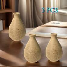 3pcs/Set Mosaic Wood Mini Vase, DIY Wood Vase Crafts, Blank Small Vase For Handmade, Vase Bottom Material
