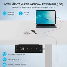 Devoko Gunji Electric Standing Desk Height Adjustable Sit-Stand Desk With Memory Smart Panel - White - View 6