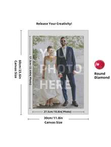 1pc Custom 5D DIY Diamond Art Painting Kit - Personalize With Your Photo, Round Or Square Acrylic Diamonds, Ideal For Home Decor & Unique Gifts, 11.81x15.7in, Diamond Art Kits - Multicolor - View 34