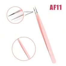 FADVAN 1 Pc Eyelash Tweezers Extension Pink Stainless Steel Superhard Tweezers With Fiber Tips High Precision Anti-Static Tweezers