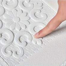 10/20/30/50pcs 35*35cm Self-Adhesive 3D Wall Stickers, White, Living Room Bedroom Wall Renew Decor, Waterproof Mildew-Proof Wall Paper, Dormitory Office Ceiling Decor Foam Wall Decals - Multicolor - View 9