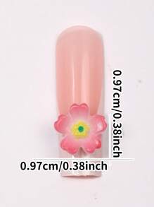 10 Pieces Of Pink Flower Nail Art Accessories, Resin Three-Dimensional Nail Art Pendants, DIY Wearable Nail Material Pack. Simple Style And Versatile, Suitable For Nail Salons