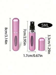 1/5 Botella recargable portátil de perfume de viaje multicolor, Atomizador de 5 ml, Contenedor de perfume de bolsillo, Botella atomizadora de viaje