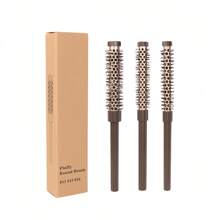 3 In 1 Small Round Brush Kit, 3/7 1/2 5/8 Inch Barrel HairBrush For Blow Drying, Soft Bristles Style Volumize Hair Brush For Women Men, Short Hair, Bangs, Roots, Curling, Straight - #11/ #13/ #16 Round Brush Set