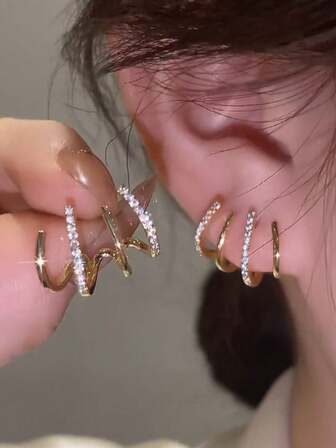 1 对经典时尚微镶嵌合成方晶锆石四爪耳钉