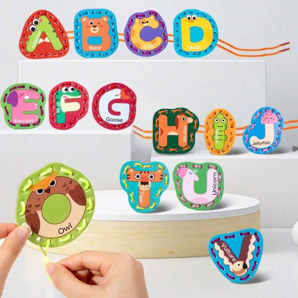 Creative Letter String, One Colorful Box, 26 Letters, 26 Colored Strings, Puzzle Paper Toy, Exercise Hand Eye Coordination, Suitable For Birthdays, Children's Day, Eid Al Fitr, Easter, Christmas, Back To School Season, And New Year Gifts!