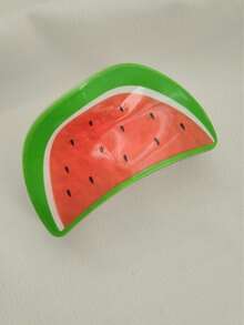 1 件女士亚克力草莓西瓜柠檬水果半圆防滑强力时尚大发爪优雅甜美百搭清新发夹，发爪，适合日常使用和送礼时尚发饰美容爪夹 - 彩色 - 查看 7
