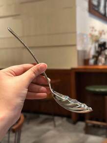 1 pieza/ 2 piezas Cuchara de servir de acero inoxidable con forma de concha, cuchara de sopa y fideos de mango largo, para usar en restaurantes/hoteles/hogar, cuchara de acero inoxidable 304 para helado, útiles escolares