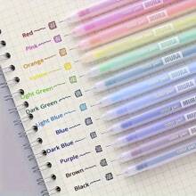 Juego de 3 piezas/6 piezas/12 piezas de bolígrafos de colores caramelo, bolígrafos de marcador para estudiantes, con carcasa traslúcida mate simple, bolígrafos de tinta de colores, de 0.5mm, adecuados para uso diario, calificación, práctica de escritura, corrección de trabajos