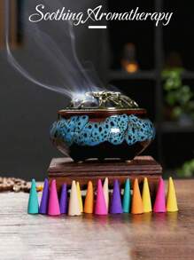 Cone Incense Sticks With Multiple Fragrance Types, Natural Plant-Based Aromatherapy Blend, Perfect For Meditation, Relaxation, Stress Relief, Sleep, Air Purification & Fragrance Therapy, DIY