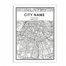 1 buc/3 buc postere de perete, cadru opțional, vintage personalizat la nivel mondial, orice hartă a orașului, poster nordic și imprimare, artă de perete pe pânză, pictură în orice oraș, imagini de perete pentru decorul camerei de zi