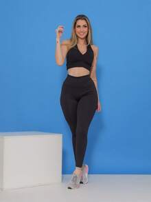 Kit 4 Suplex Women's Leggings - 黑與白 - 查看 4