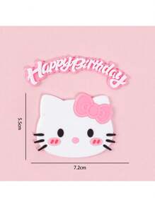 Sanrio 1 Pc Cake Decoration KT Cat Soft Plastic Ornament Happy Birthday Baking Dress Up
