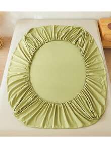 1 Piece Fitted/Drawer Sheet Cotton Breathable Solid Color - Olive Green - View 5