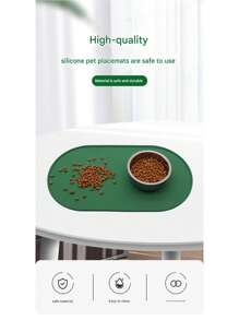 1 pezzo di tappetino in silicone antiscivolo, anti-perdite, anti-sporco e facile da pulire per alimentazione di gatti e cani, tappetino per ciotole per animali domestici, tappetino per gatti per mangiare, accessori per animali domestici, tappetino per cani a prova di perdite e anti-schizzi (diversi lotti non influiscono sull'utilizzo)