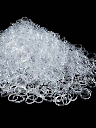 50pcs/500pcs/1000pcs Disposable Women Simple Fashion Cute Street Casual High Elasticity Thick Wide 1.5cm/0.6in Transparent Rubber Hair Tie, Suitable For Women Daily Makeup Commuting Sports High Ponytail, Hair Accessories Hair Ties Ponytail Holders Hair Elastics Hair Rubber Bands Scrunchies Hair Rope, Hair Bobbles ,Gym Sport Outfit Hair Ties Head Accessories