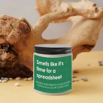 1pc Lavender Scented Candle Funny Excel Spreadsheet Coworker Gift - Humor Accountant Gift, Secretary Day & International Administrative Professionals Day Gifts, Boss's Day Gifts