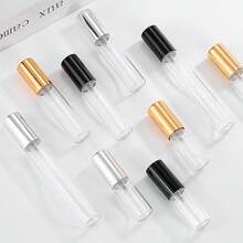 1件/3件/5件 5ml/10ml/15ml 男女香水喷雾器，电动铝制喷嘴，可再填充玻璃喷雾瓶。便携式香水瓶，适合旅行、派对