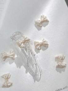 50个珠光奶油色蝴蝶结美甲装饰，可爱3D女孩，马卡龙，果冻蝴蝶结树脂美甲饰品，春夏树脂可爱3D丝带蝴蝶结美甲装饰，彩色混合3D清新蝴蝶结树脂美甲饰品，美甲用品 - 彩色 - 查看 21