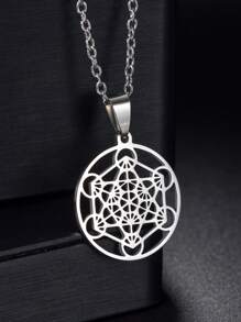1 Pieza Nuevo Diseño Colgante De Collar Con Forma Geométrica Con Cadena, Joyería De Moda Para Hombres Y Mujeres Para Uso Diario Y Fiestas