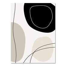 1pc Wall Arts Posters Optional Frame Vintage Abstract Boho Geometric Line Posters Black Beige Bohemian Wall Art Canvas Painting Print Picture For Living Room Home Decoration