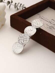 Pinzas de pelo con clip de resorte de metal únicas para mujeres, pinzas laterales de una sola pieza de lujo, nuevo diseño de alta gama 2025, pasadores, accesorios para el cabello, accesorios para la cabeza, accesorios para el cabello para mujeres, pasador - Plateado - Ver 3