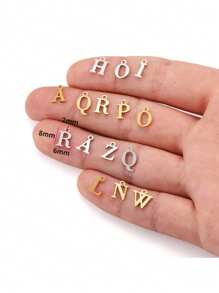 Paquete de 26 piezas de letras mayúsculas del alfabeto A-Z verticales, colgante de joyería DIY, dije perforado creativo para pulsera, collar, accesorios de regalo S128